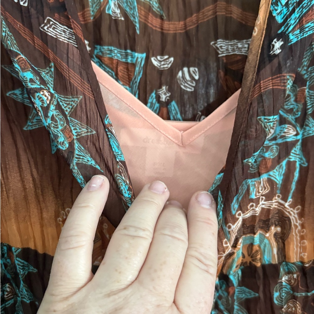 Bohemian Sleeveless Top with Turquoise Accents - Picture 8 of 12